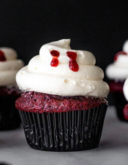 Vampire red velvet cupcake