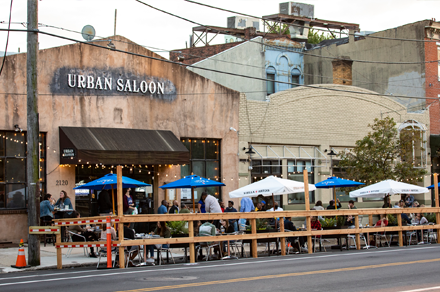 Urban Saloon, located directly across from the historic site.